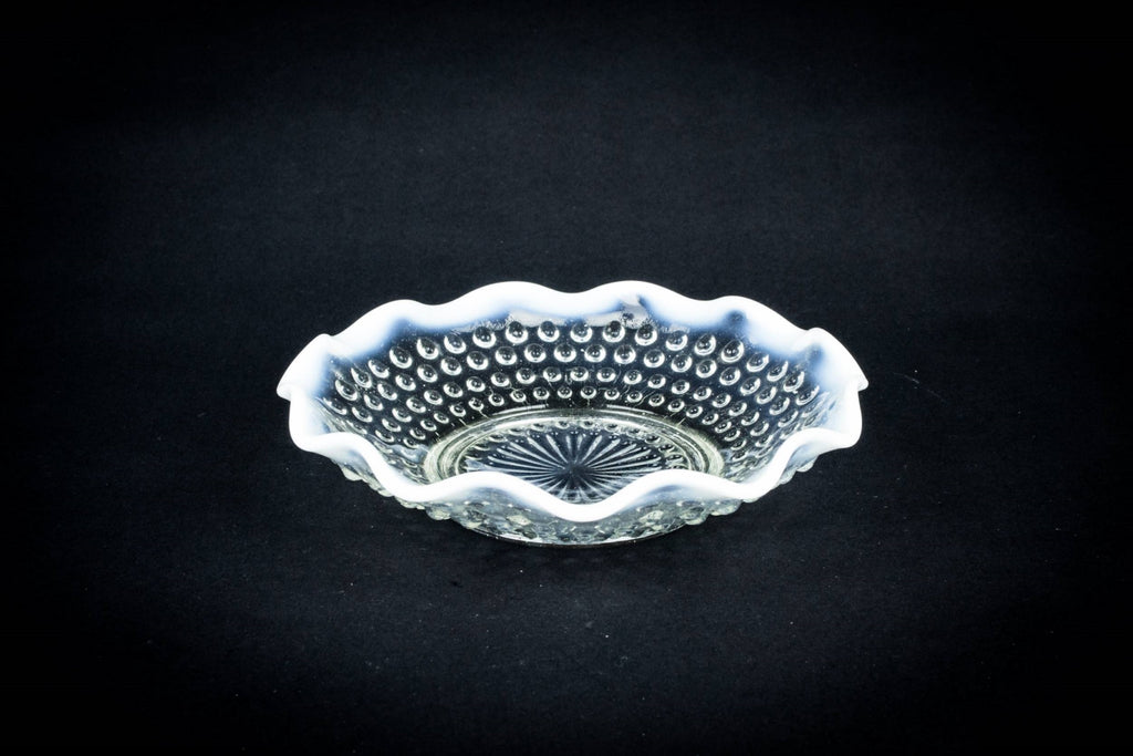 White glass serving bowl