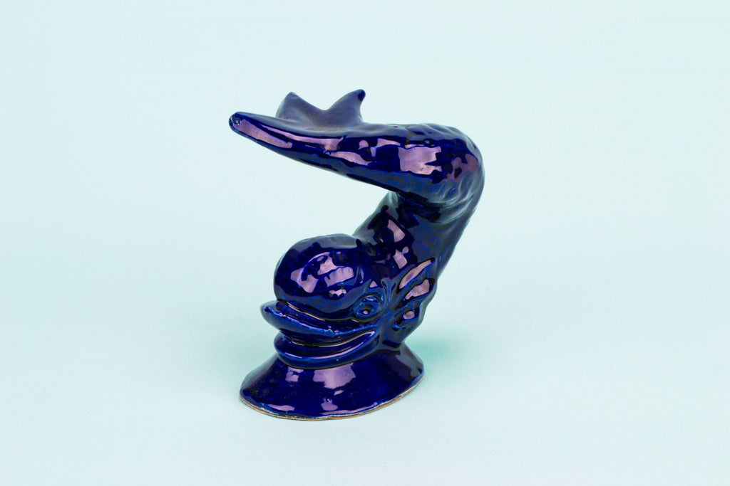 Blue dolphin sculpture