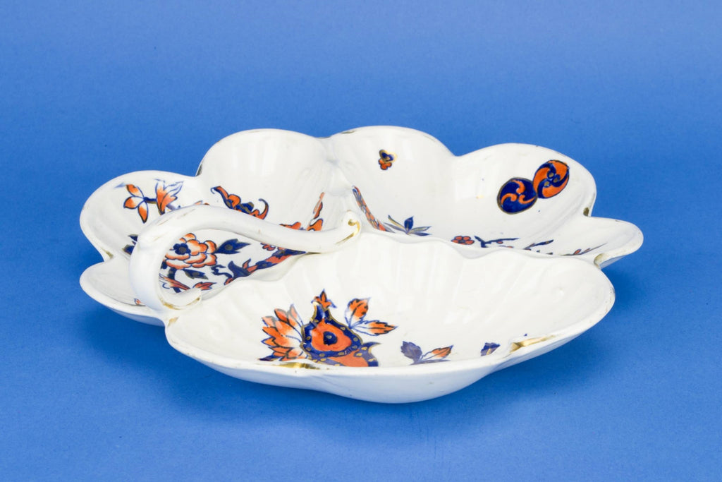 Flow blue serving bowl