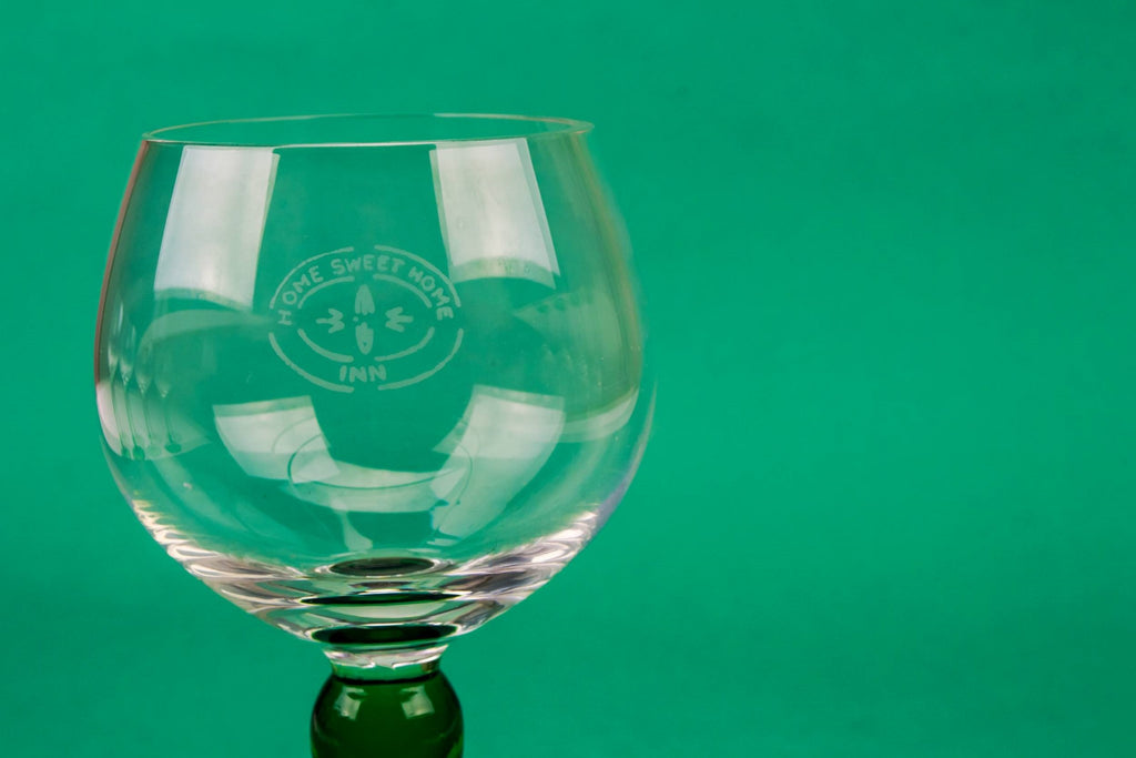 5 green stem wine glass
