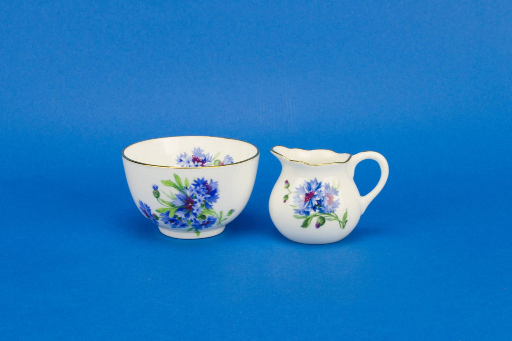 Blue and white creamer