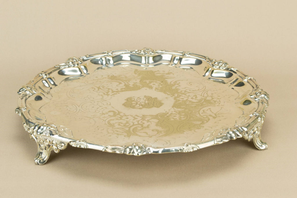 Silver plated serving tray