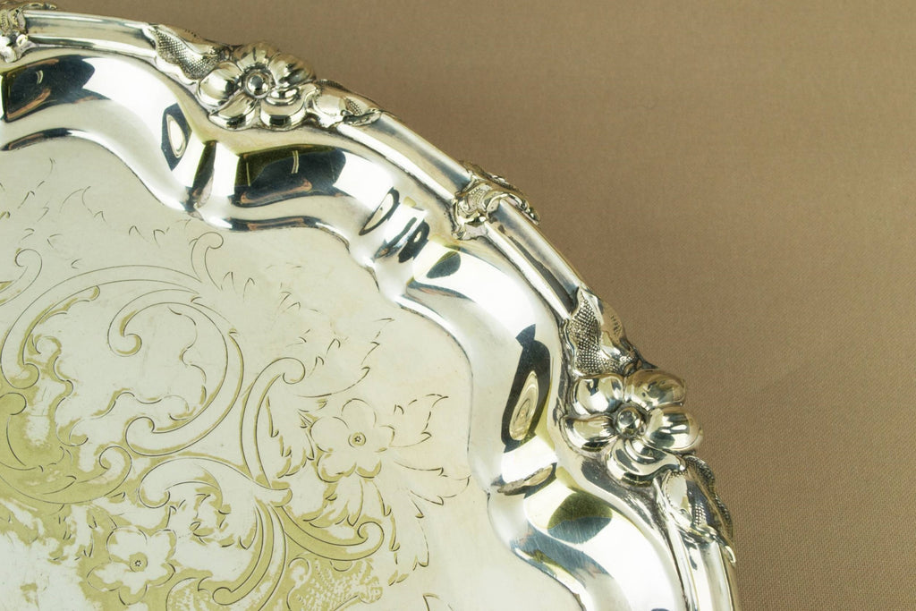 Silver plated serving tray