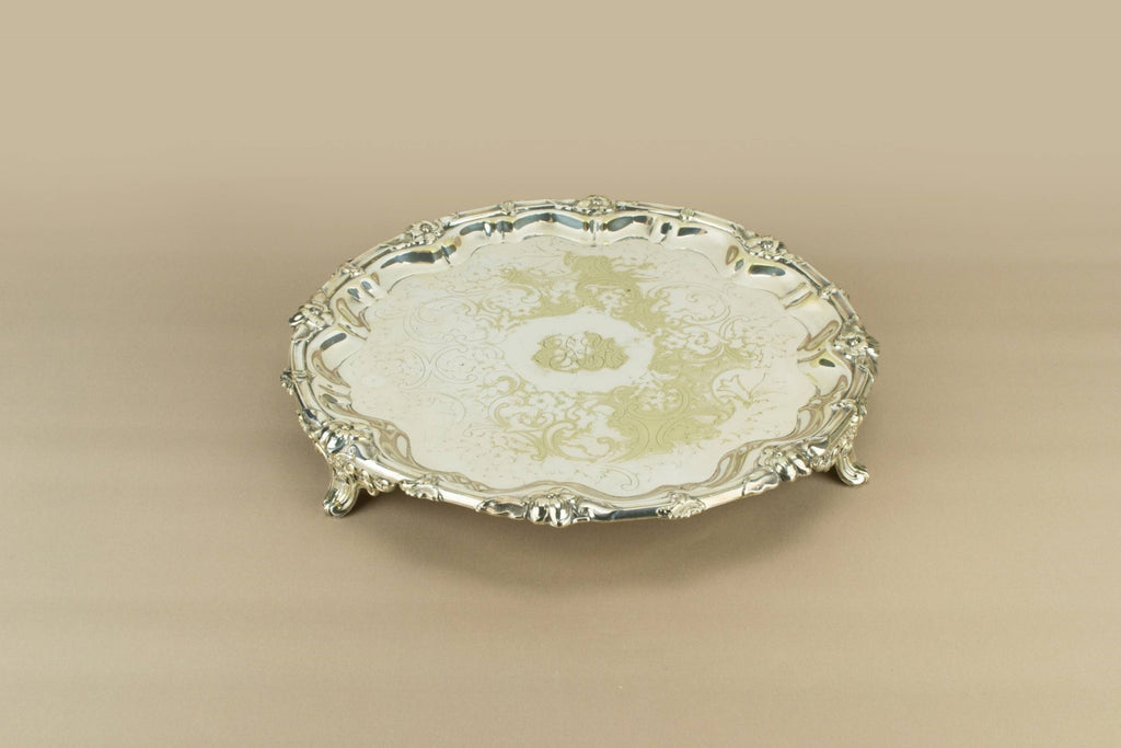 Silver plated serving tray