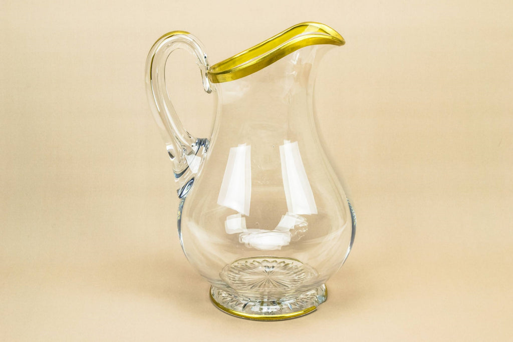 Massive glass flower jug