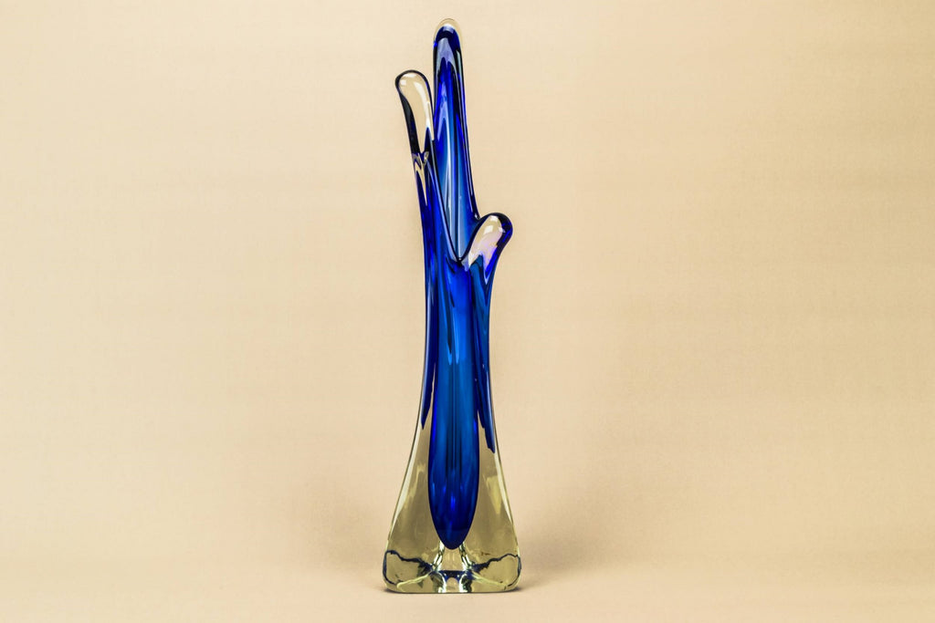 Massive blue glass vase