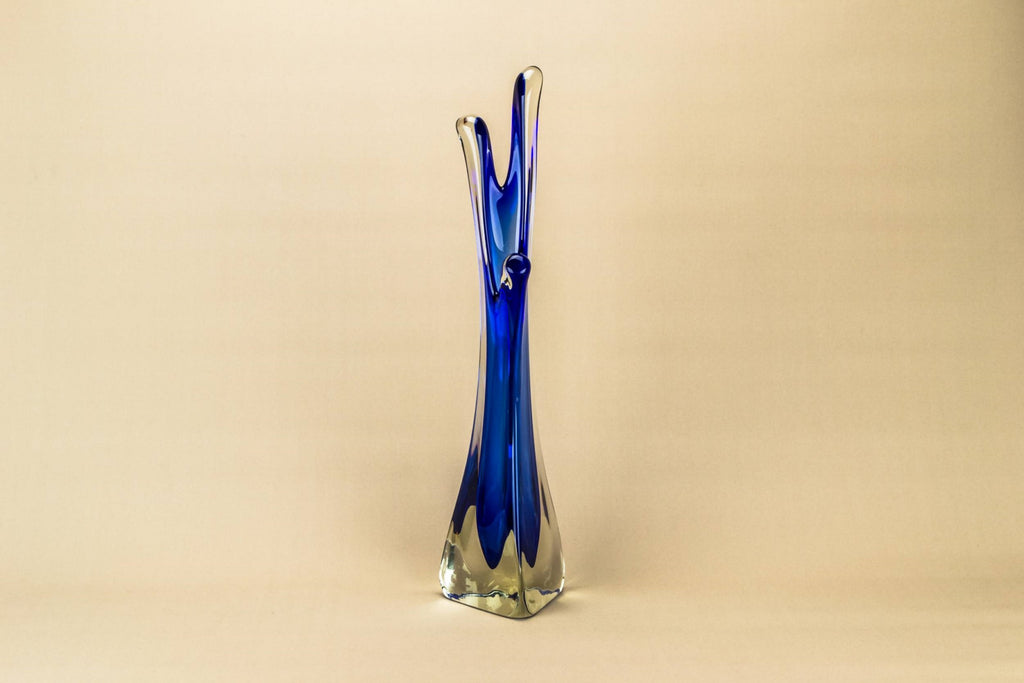 Massive blue glass vase