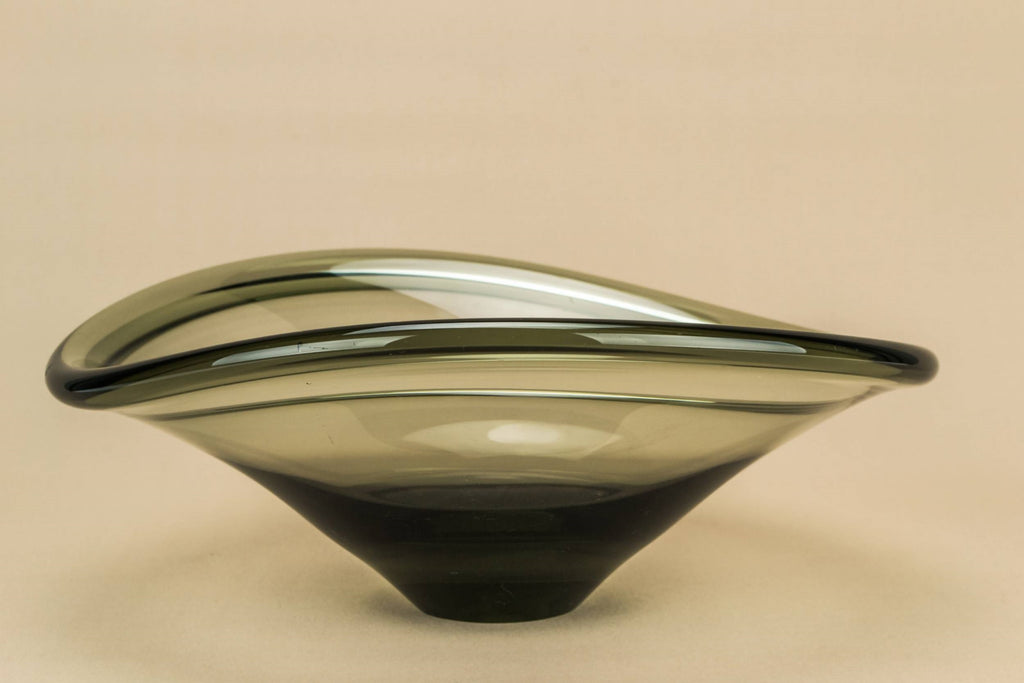 Imposing grey glass bowl