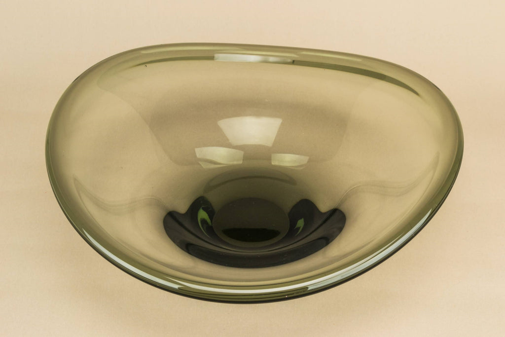 Imposing grey glass bowl