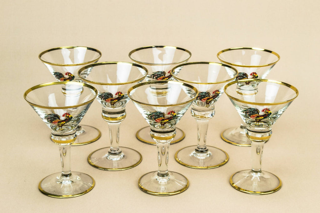 8 classical gilded glasses