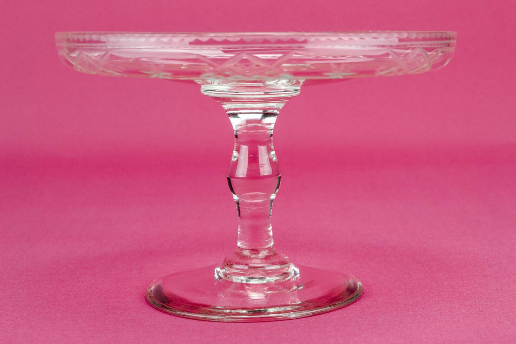 Cut glass cake stand