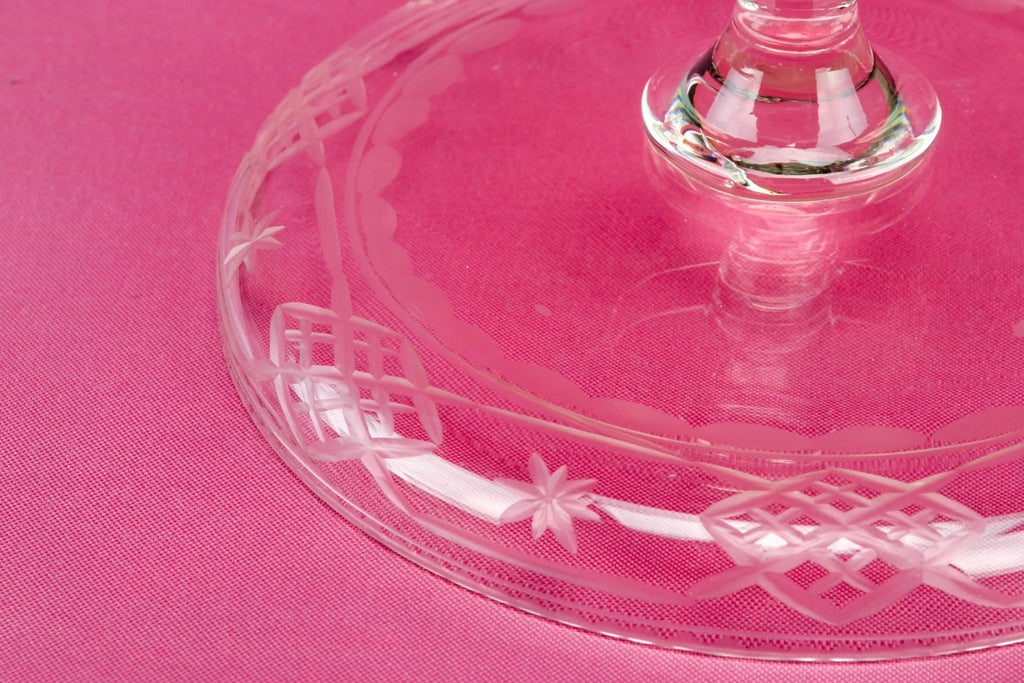 Cut glass cake stand