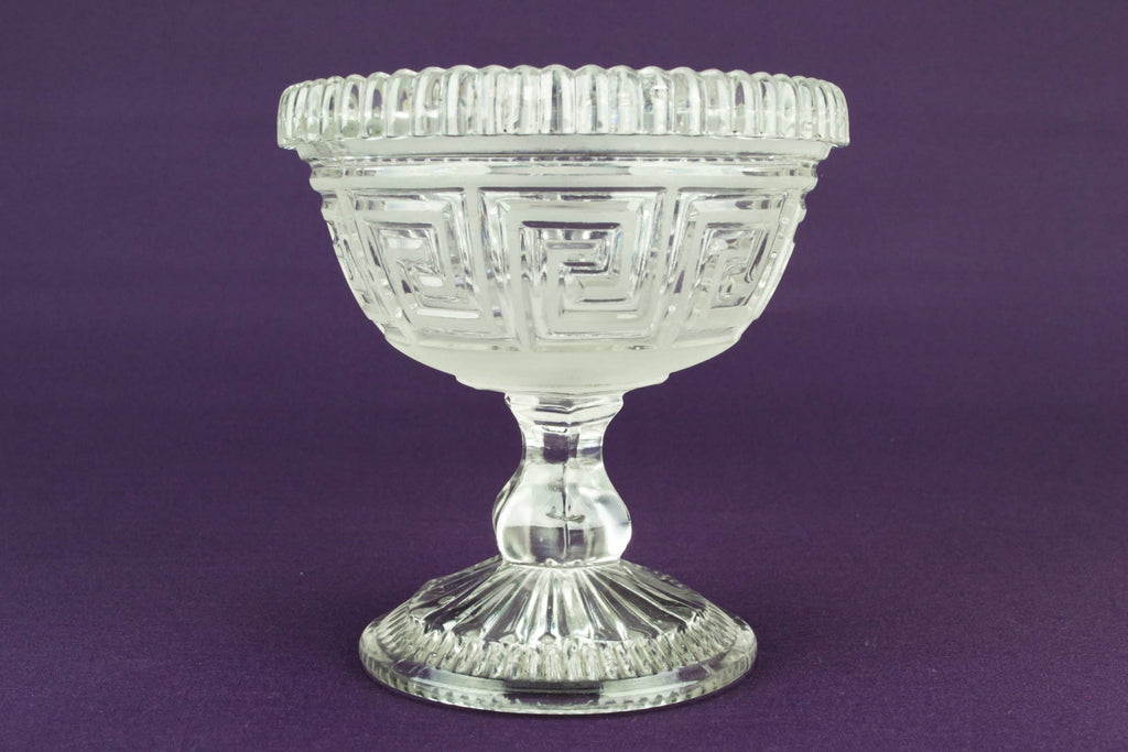 Frosted glass serving bowl