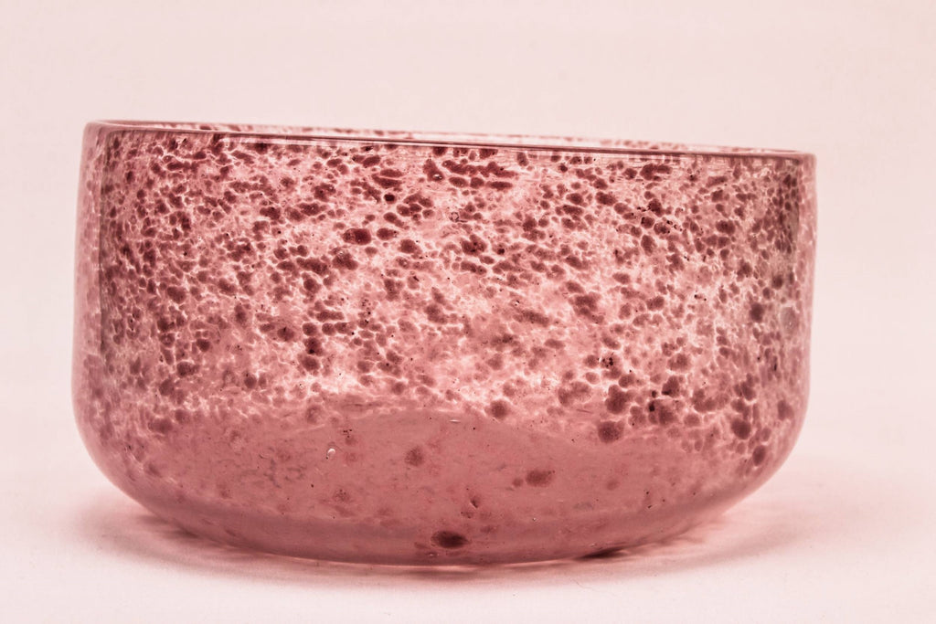Pink glass serving bowl