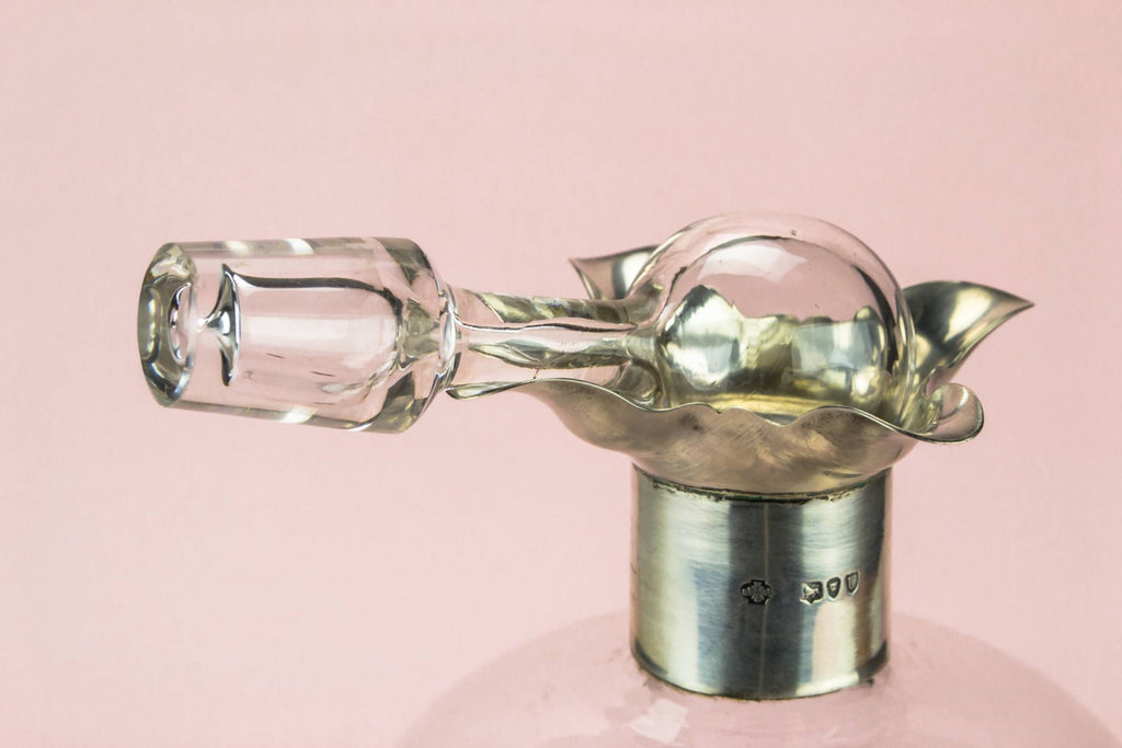 Large silver glass decanter