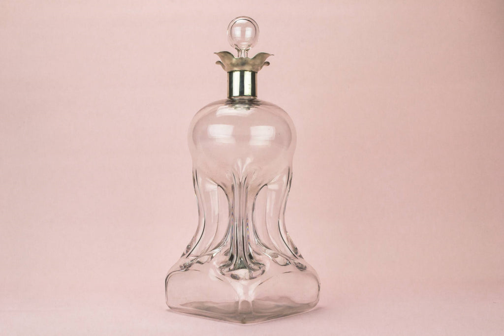 Large silver glass decanter