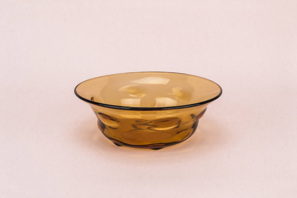 Amber glass salad bowl