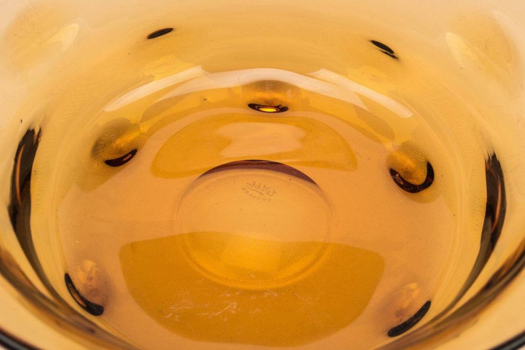 Amber glass salad bowl