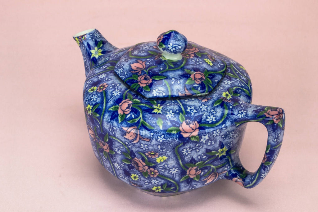 Tea set in blue white & pink