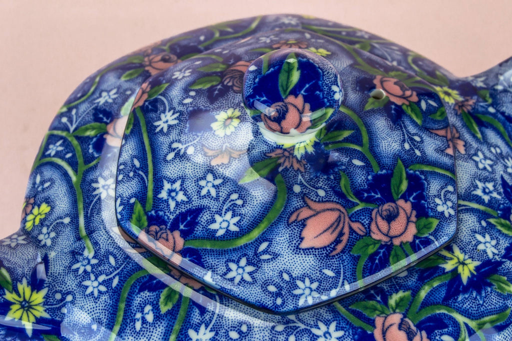 Tea set in blue white & pink