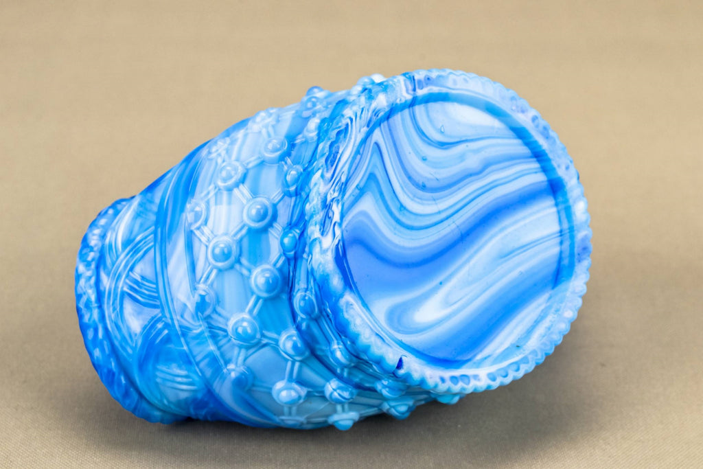 Marbled blue sugar bowl