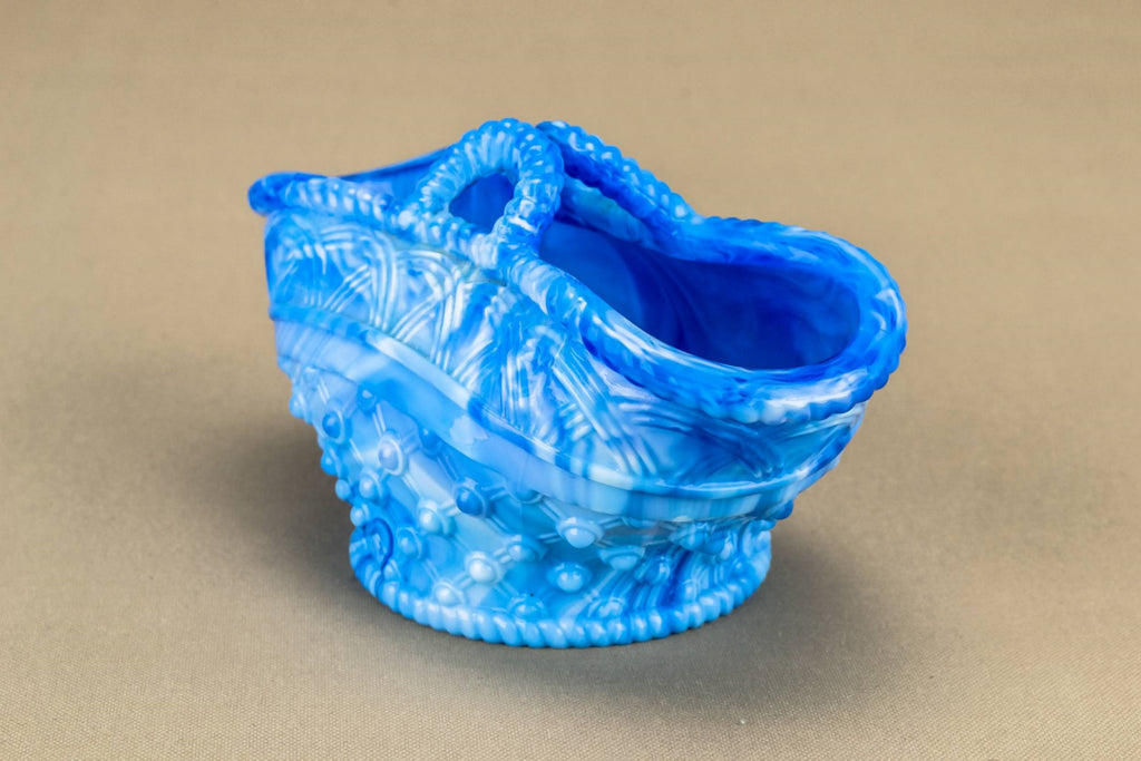 Marbled blue sugar bowl