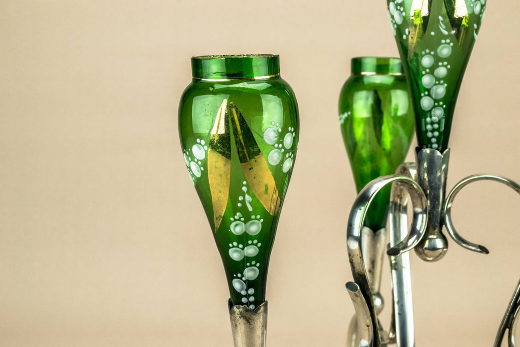 Green centrepiece table vase