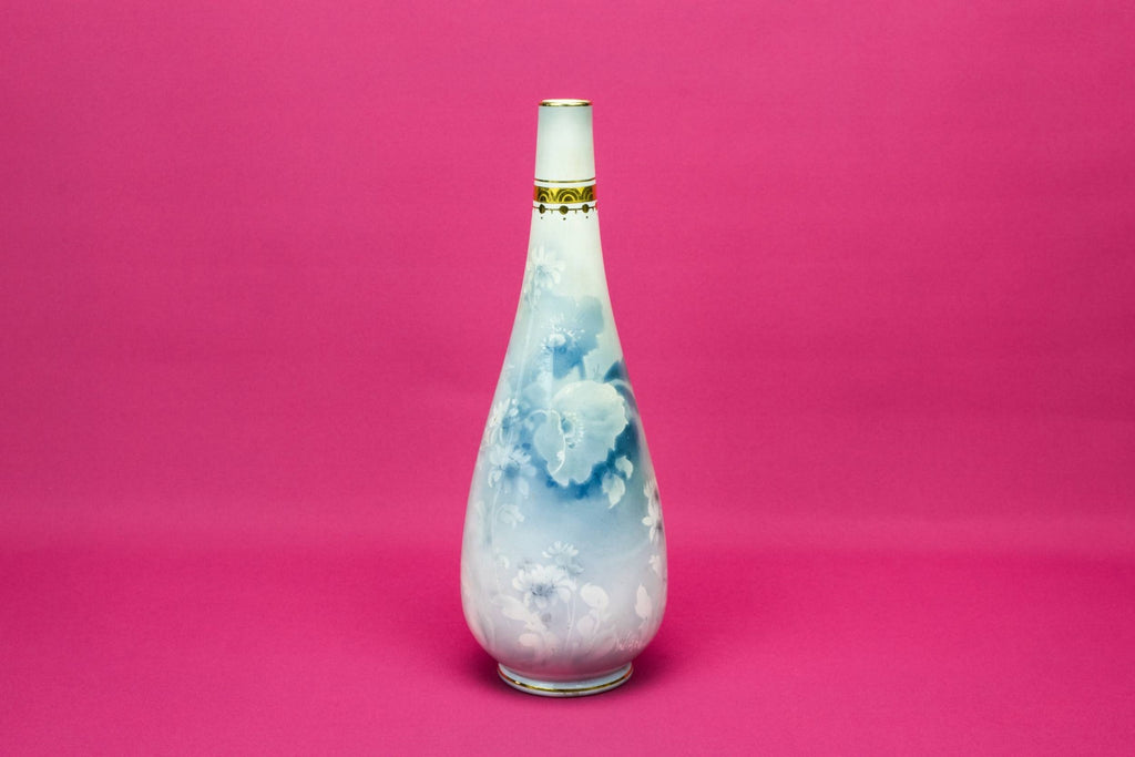 Tall blue flower vase