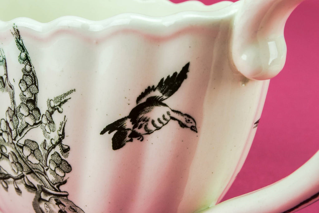 Green and white gravy boat