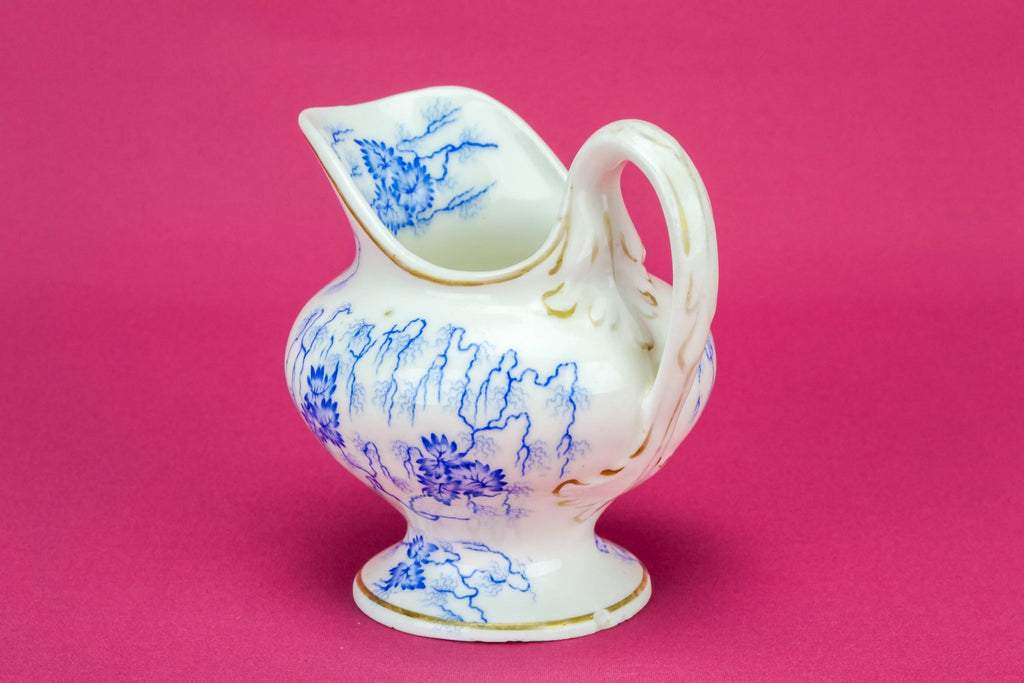Blue and white milk jug