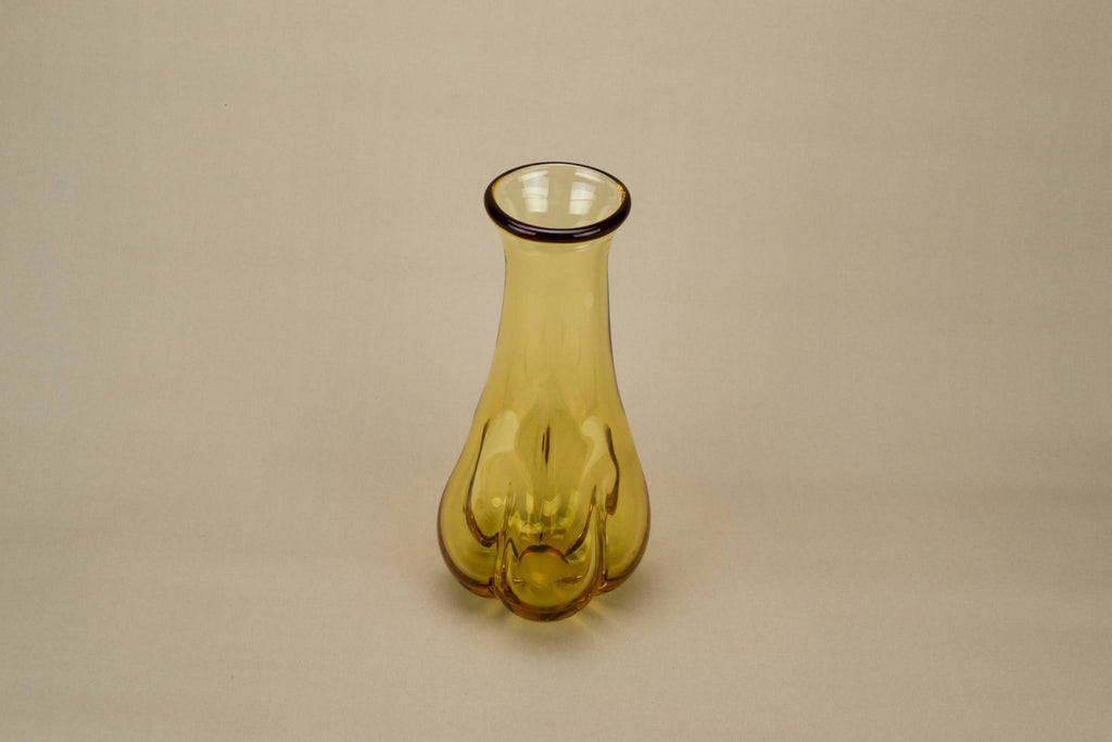 Whitefriars amber glass vase