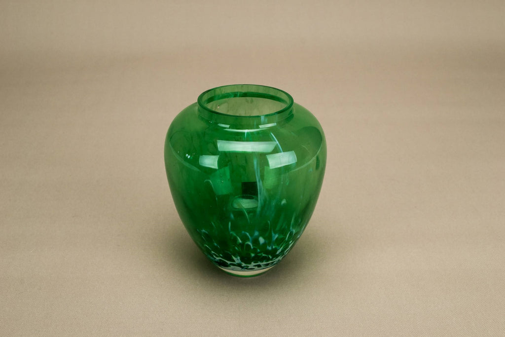 Small green glass vase