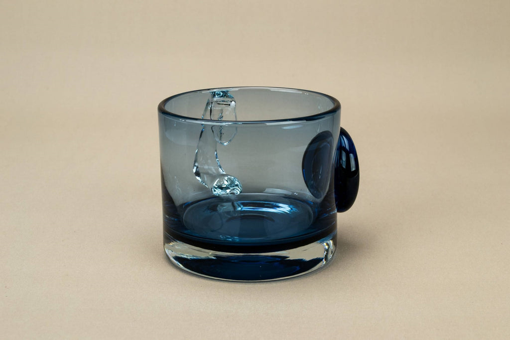 Blue glass beer tankard