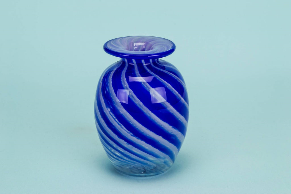 Small blue streak vase