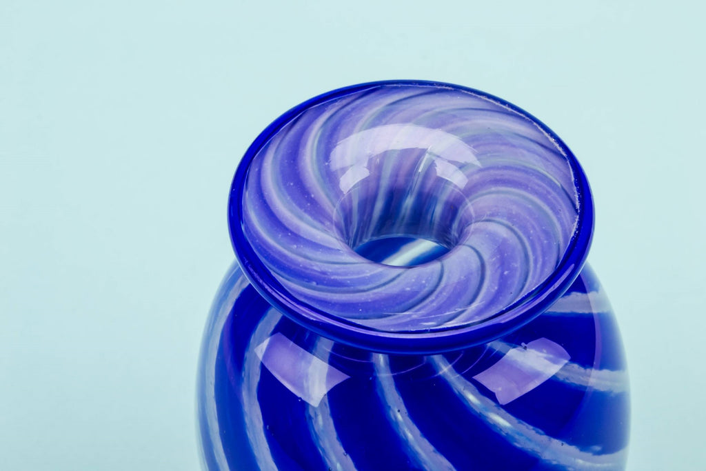 Small blue streak vase
