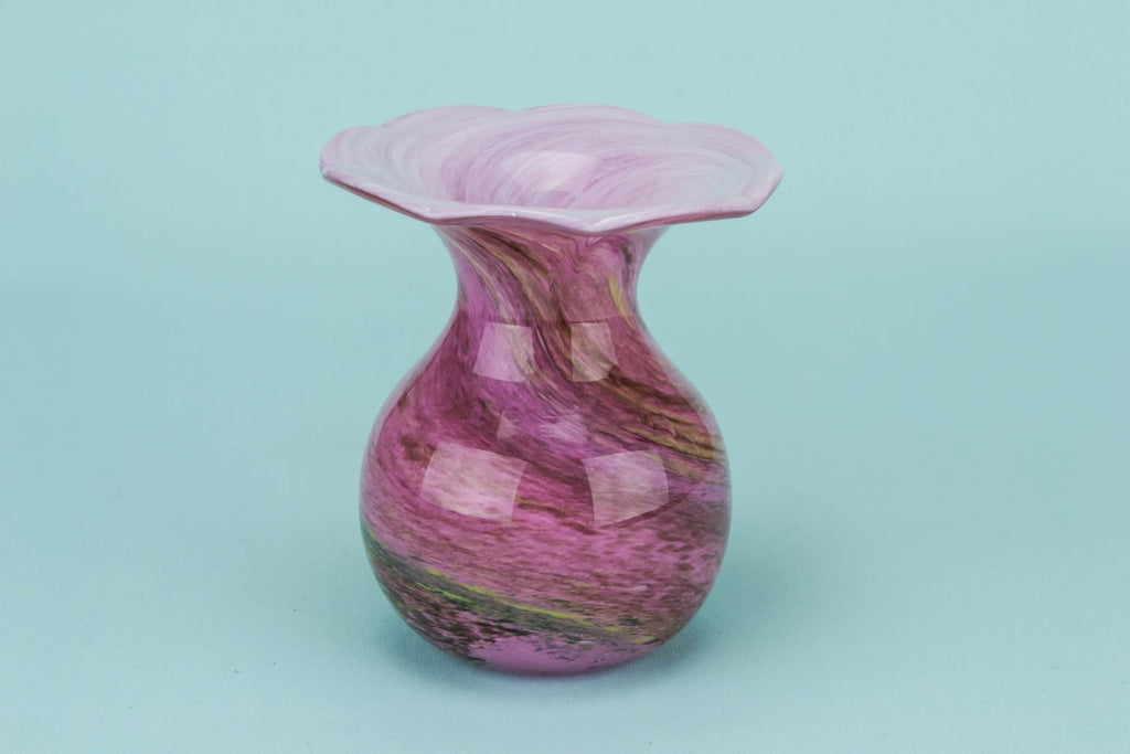 Pink Okra glass vase