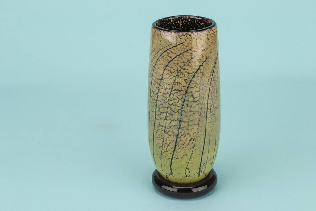 Small speckled glass vase