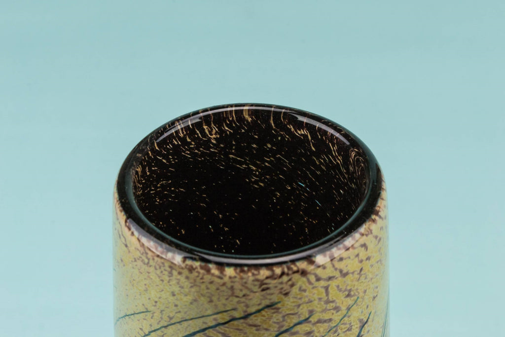 Small speckled glass vase