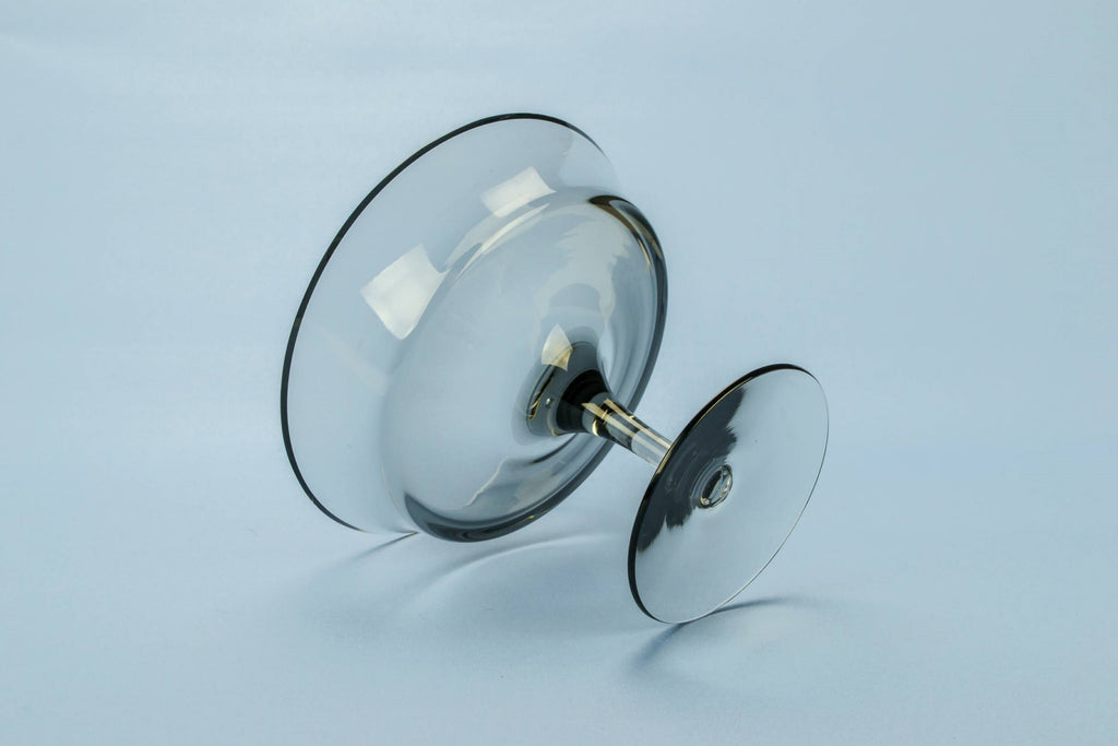 Smoky grey glass bowl