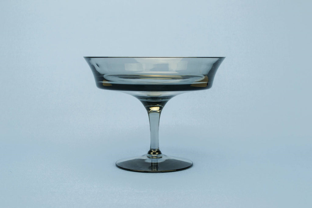 Smoky grey glass bowl