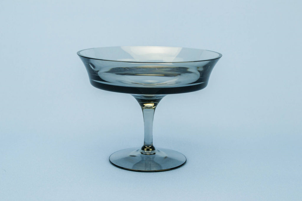 Smoky grey glass bowl