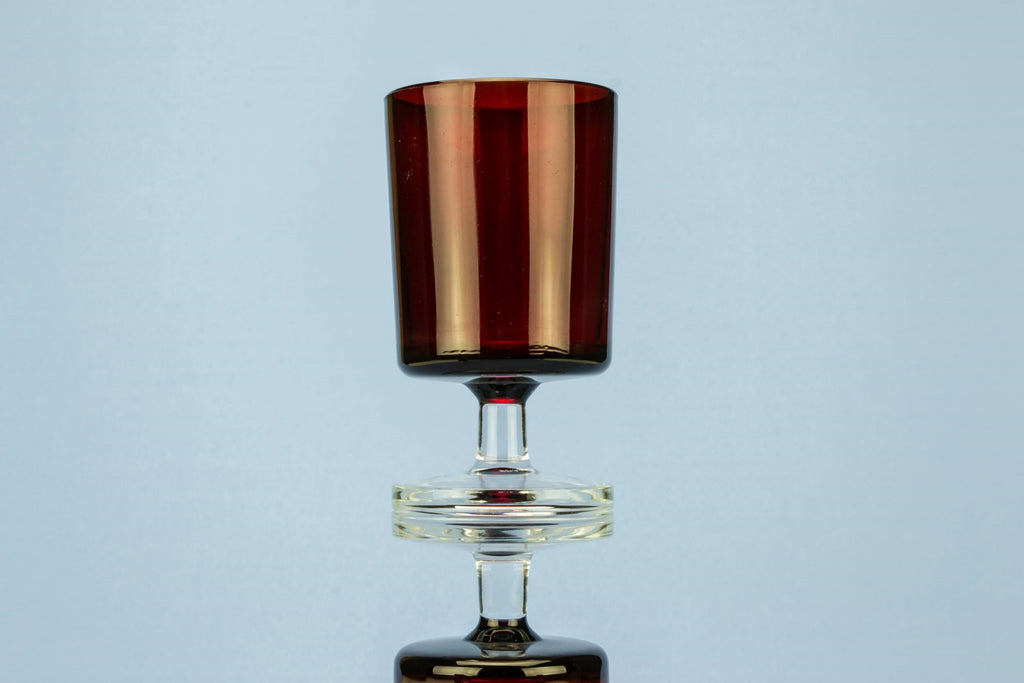 6 red dessert wine glasses