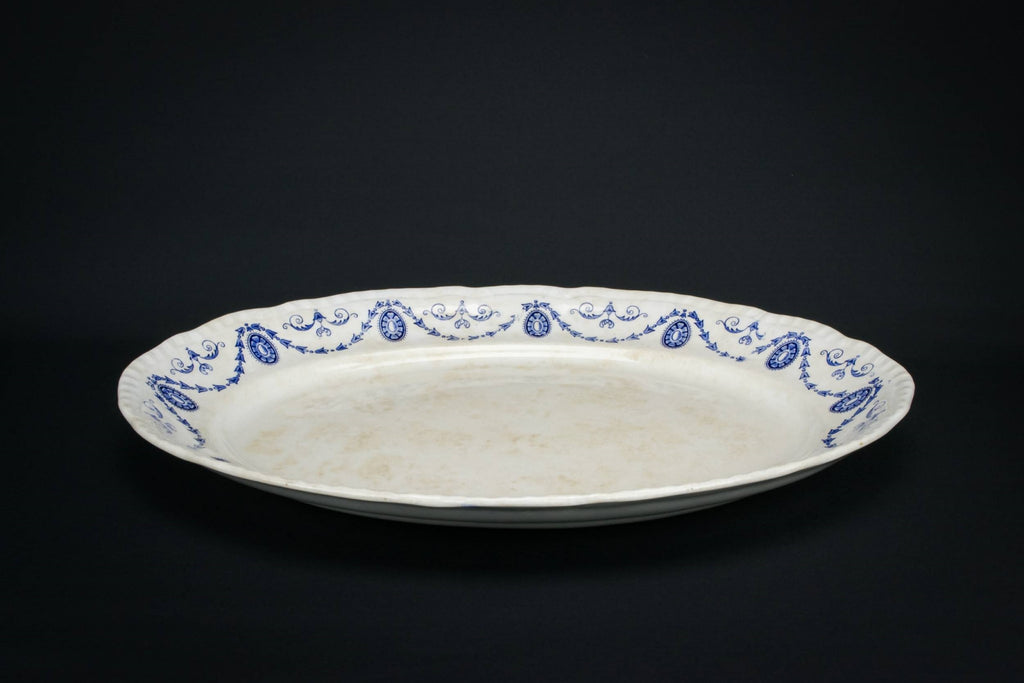 Large blue and white platter