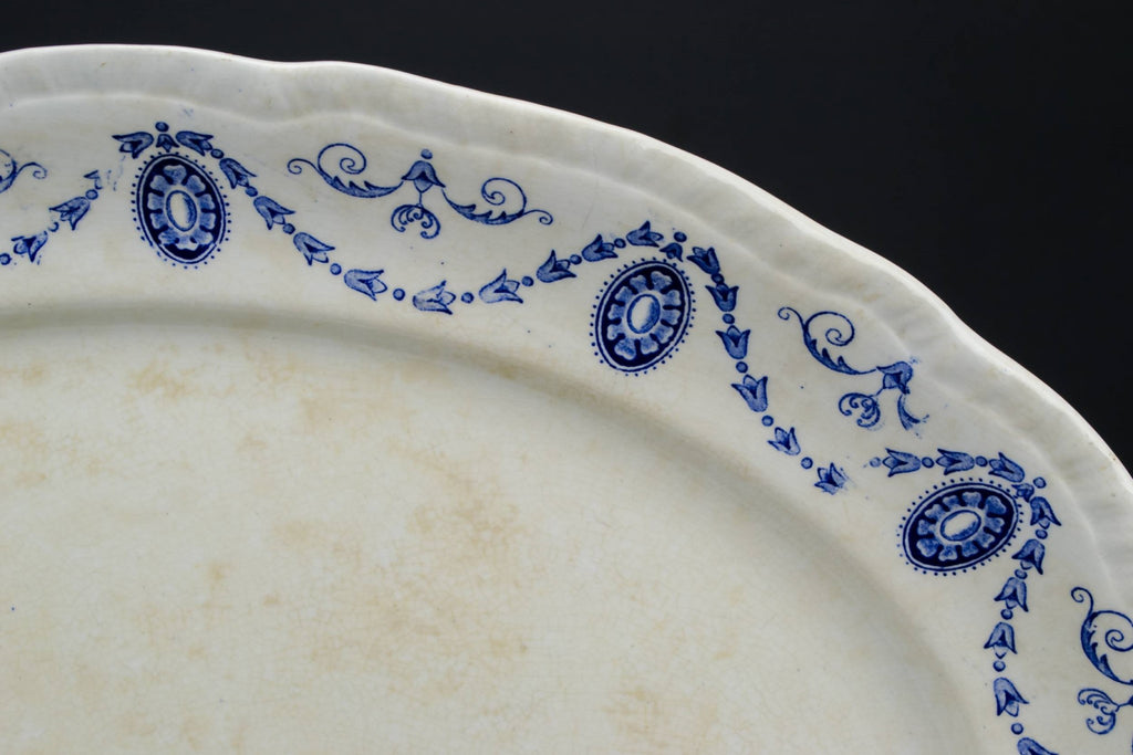 Large blue and white platter