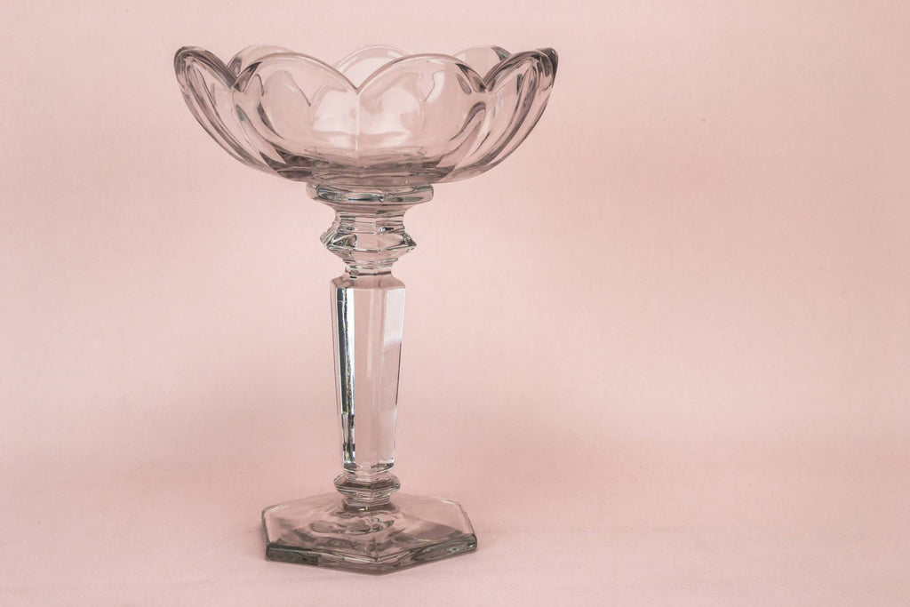 Tall glass centrepiece bowl