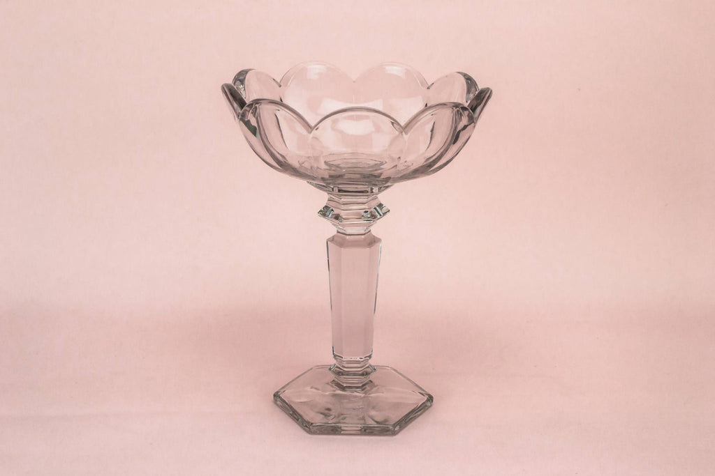 Tall glass centrepiece bowl