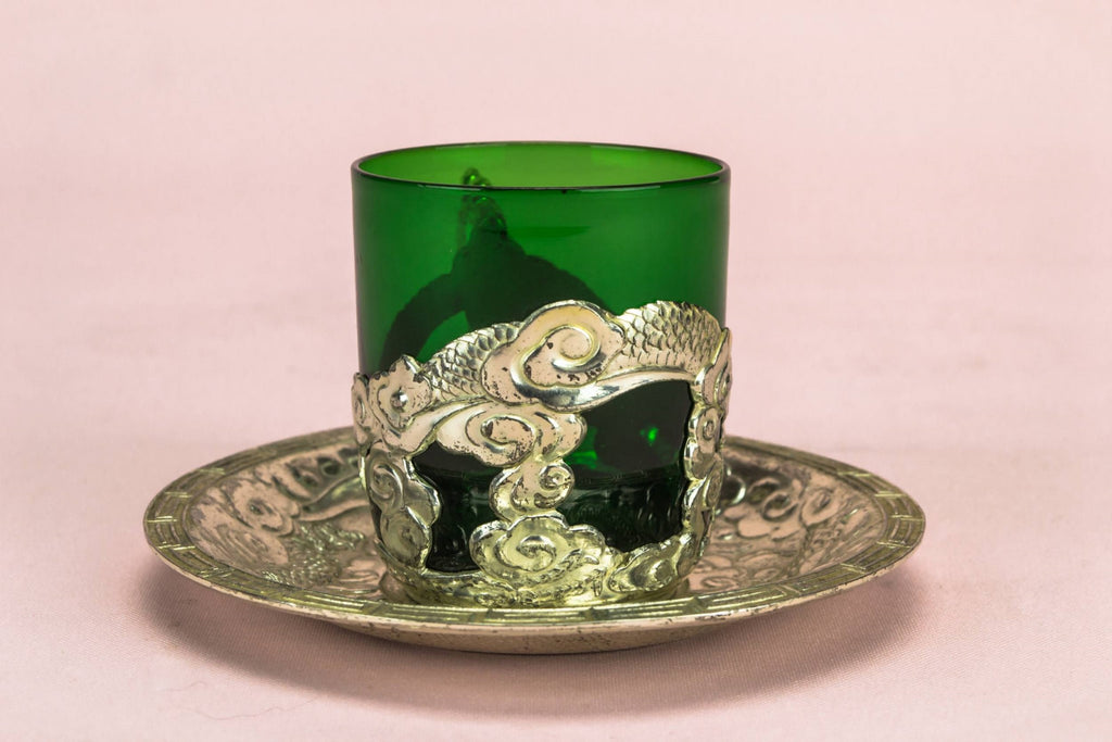 6 green dragon coffee cups