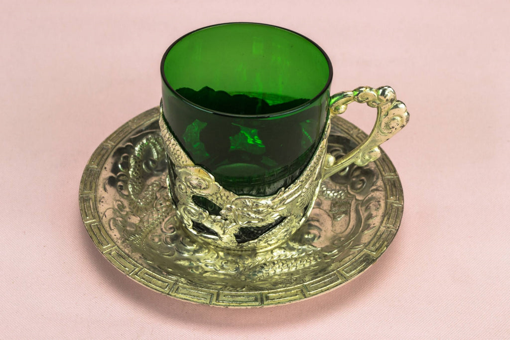 6 green dragon coffee cups