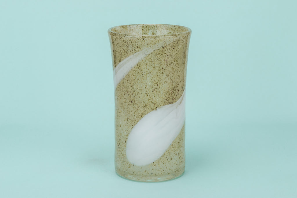 Grey mottled glass vase