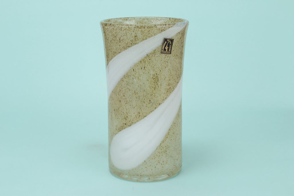 Grey mottled glass vase